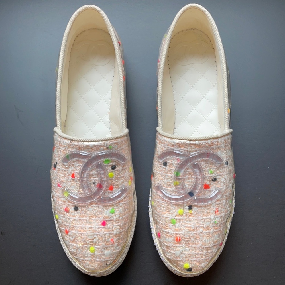 CHANEL Candy Tweed Espadrilles (41)
